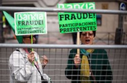 Protesta de afectados por preferentes de Bankia