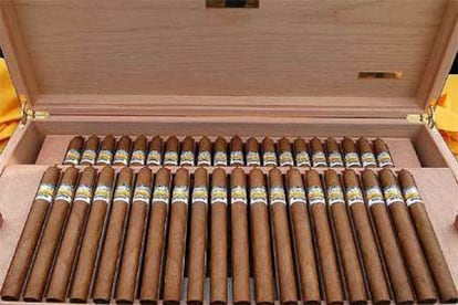 Caja de puros Cohiba Behike que Altadis ha lanzado al mercado.