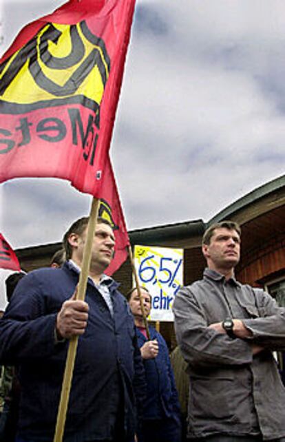 Protesta de los trabajadores de Vetschau (al este del país).