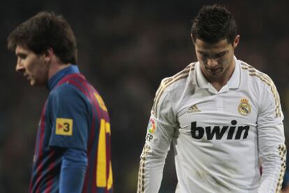 Messi y Cristiano, en el clásico del Bernabéu.
