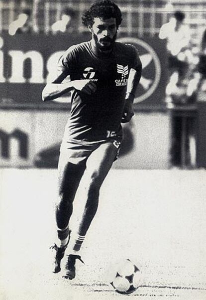 Sócrates, en un entrenamiento en Barcelona durante el Mundial 82.