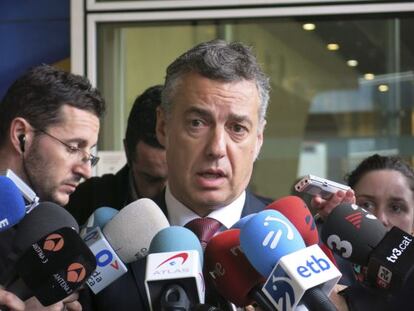 Iñigo Urkullu, en declaraciones a la prensa a la entrada de la sede de la Comisión Europea en Bruselas.