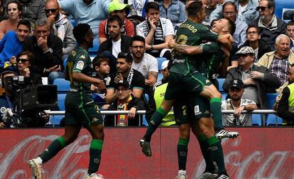 La celebración del Betis tras el 0-2.