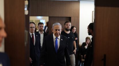 En el centro de la imagen, el primer ministro israelí, Benjamín Netanyahu.