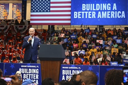 presidente de Estados Unidos, Joe Biden, en campaña en Florida