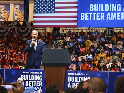 presidente de Estados Unidos, Joe Biden, en campaña en Florida