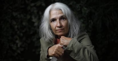 Belén Gopegui, antes de una entrevista en Madrid en 2017.
