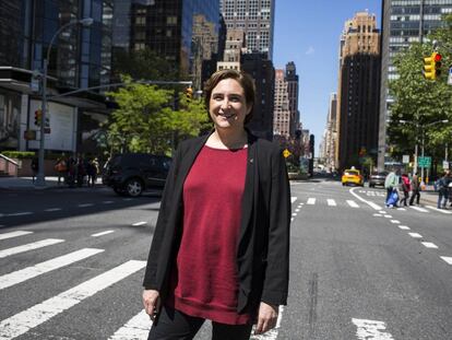 Ada Colau, el pasado lunes en Nueva York en las inmediaciones de Naciones Unidas. 