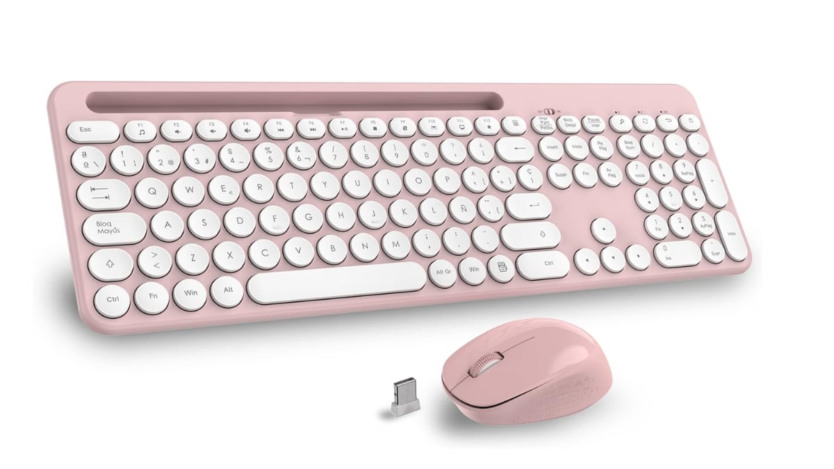 Teclado inalámbrico con ahorro inteligente de energía.