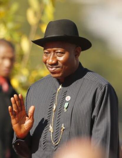 El presidente nigeriano Goodluck Jonathan, en Pretoria, Sudáfrica, el 24 de mayo de 2014.