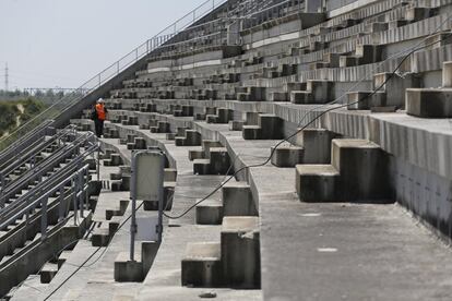 Una de las gradas del estadio de La Peineta.