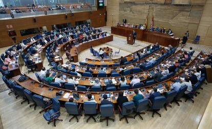 Imagen de archivo de una sesión en la Asamblea de Madrid.