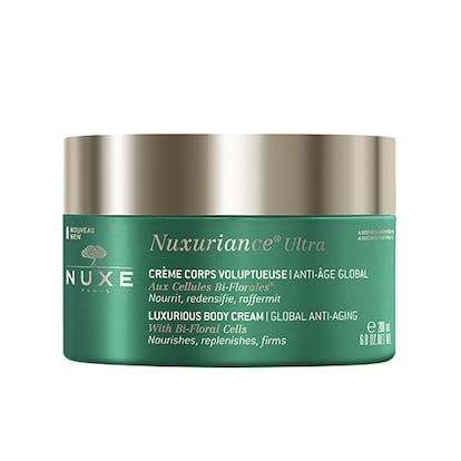 Crème Corpos Voluptueuse Anti-âge Global Nuxuriance Ultra, de Nuxe, 51€. Todos los signos del envejecimiento: nutre, aporta densidad, elasticidad y firmeza.