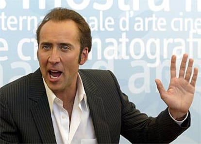 Nicolas Cage, en la presentación, ayer en Venecia, de <i>Matchstick men, </i>de Ridley Scott.