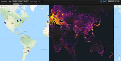 Sightsmap es un mapa interactivo, así que el orden de las ciudades y, sobre todo, de sus puntos más populares puede cambiar en función de la gente que los esté visitando. El amarillo siempre indica más actividad, y dicha marca va seguida de los tonos naranjas, rojos, lilas y azules. Se puede consultar el mapa en <a href="http://sightsmap.com/" target="_blank">sightsmap.com</a>