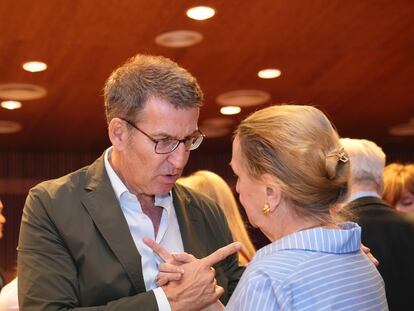 Alberto Núñez Feijóo y Amelia Valcárcel, en el acto.