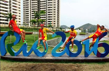 Parte del equipo paral&iacute;mpico espa&ntilde;ol de ciclismo.