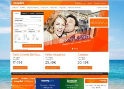 La web de la aerolínea Easyjet.