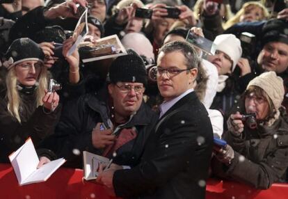 Matt Damon, ayer en Berl&iacute;n.