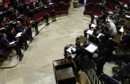 Un momento del debate en las Juntas Generales en Gernika.