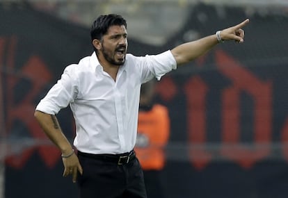 Gattuso da instrucciones durante un partido del pasado mes de septiembre.