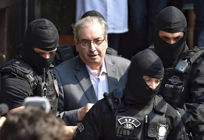 Eduardo Cunha, preso pela Polícia Federal por envolvimento no esquema de corrupção revelado pela Lava Jato.
