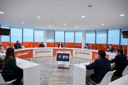 Reunión del comité permanente de Ciudadanos, en febrero.