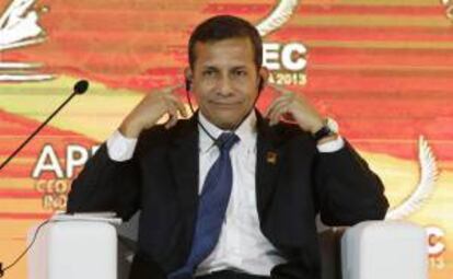 El presidente peruano, Ollanta Humala en la reunión de líderes empresariales en el marco del Foro de Cooperación Económica de Asia-Pacífico (APEC).