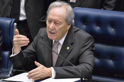 Ricardo Lewandowski, presidente do Supremo Tribunal Federal, abre o quinto dia do julgamento de Dilma no Senado.