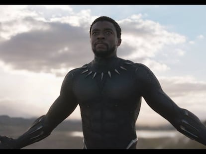 Imagen de &quot;Black panther&quot;, de Marvel, mostrando a su protagonista, el rey T&#039;Challa.