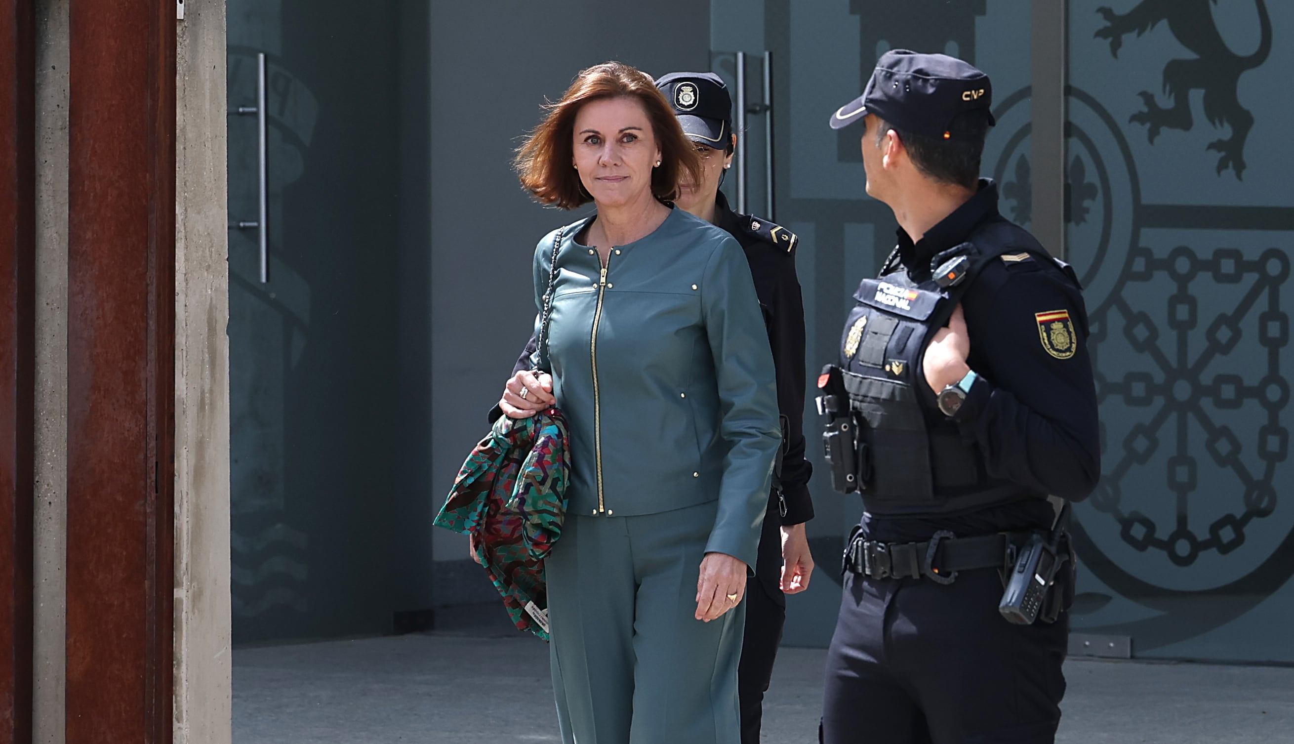 Cospedal, a su salida de la Audiencia Nacional, este jueves.