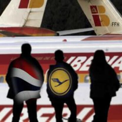 Aviones de Iberia en el aeropuerto de Barajas