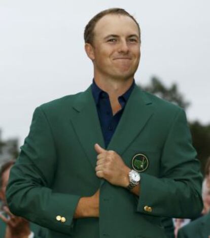 Jordan Spieth, con la chaqueta verde de ganador de Augusta.