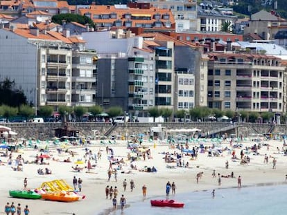 Vista de la playa de Silgar, en el centro de Sanxenxo.