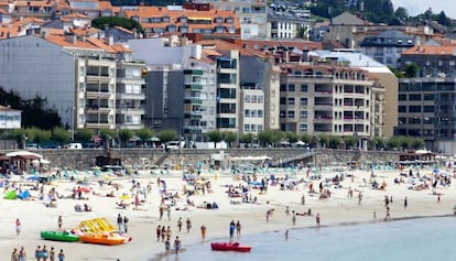 Vista de la playa de Silgar, en el centro de Sanxenxo.