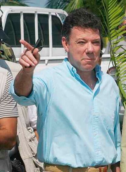 El ministro de Defensa, Juan Manuel Santos, en Cartagena.