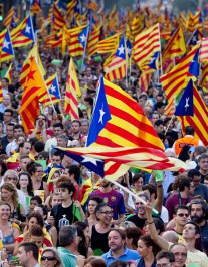 Manifestación por la independencia catalana el 11 de septiembre de 2012.