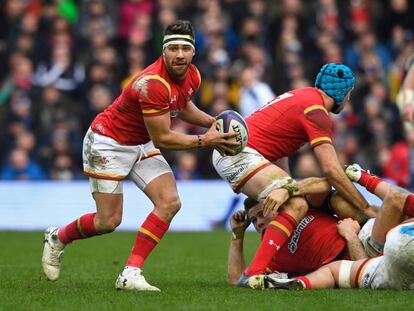 El gal&eacute;s Rhys Webb, en el partido contra Escocia.