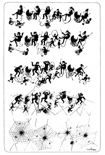 Ilustración de Nuria Pompeia, expuesta en la muestra del Instituto Quevedo del Humor, Alcalá de Henares.