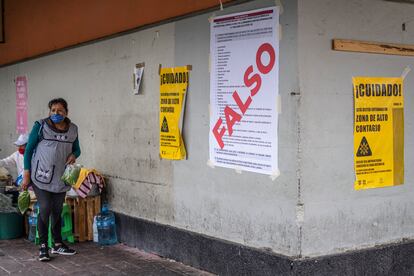 Una vendedora ambulante en la alcaldía de  Xochimilco, al sur de Ciudad de México.