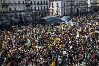 Manifestació de Madrid, a l'alçada de la Puerta del Sol.