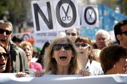 Protesta en Madrid contra los recortes en Sanidad