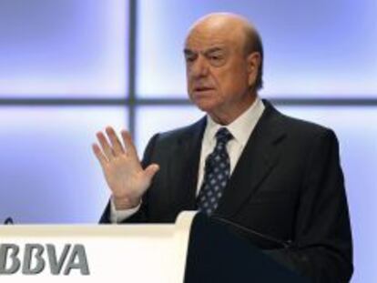 El presidente del BBVA, Francisco Gonz&aacute;lez, en la junta de accionistas de marzo de 2013.