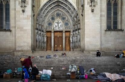 A Catedral da Sé, que paremenceu fechada mesmo durante a semana mais fria do ano em São Paulo, e não serviu de abrigo para moradores de rua.