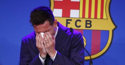 Lionel Messi se despide del FC Barcelona en rueda de prensa.