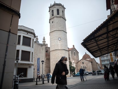 El campanario exento de Benicarló, en una imagen del pasado mes de febrero.