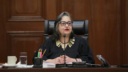 Norma Piña en una sesión de la Suprema Corte, el 16 de abril.