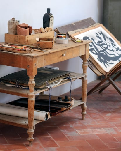 Un rincón del estudio.