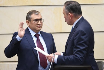 Miguel Polo toma protesta como nuevo magistrado de la Corte Constitucional, el 19 de noviembre de 2024.