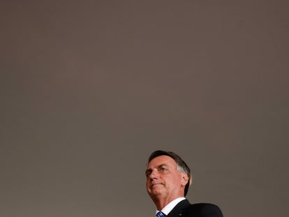 Jair Bolsonaro durante una conferencia de prensa en la residencia presidencial el 1 de noviembre.